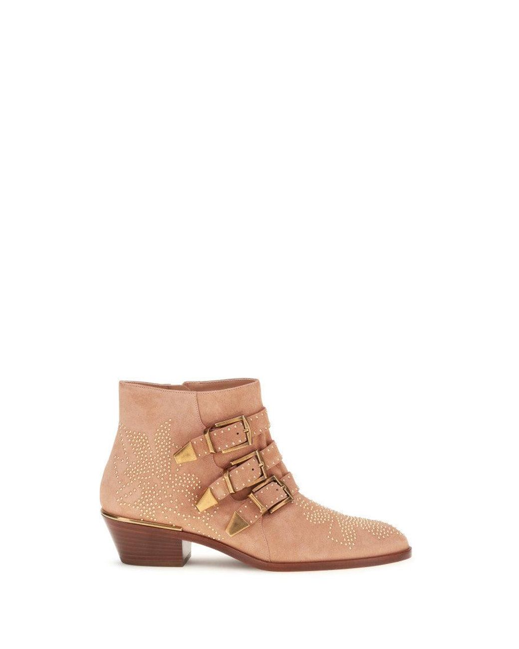 Chloé White Embellished Boots