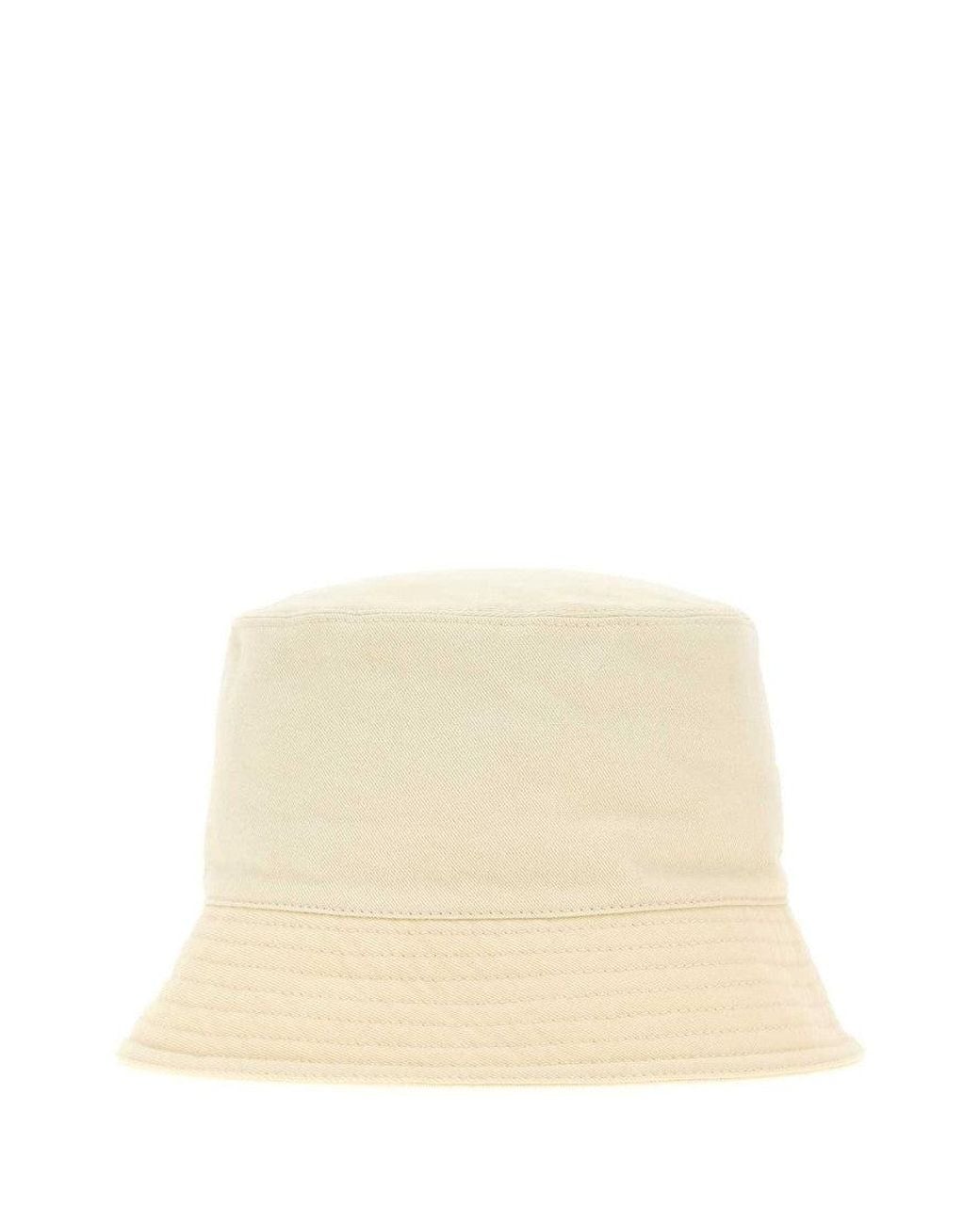 Prada Natural Logo Textured Bucket Hat for men