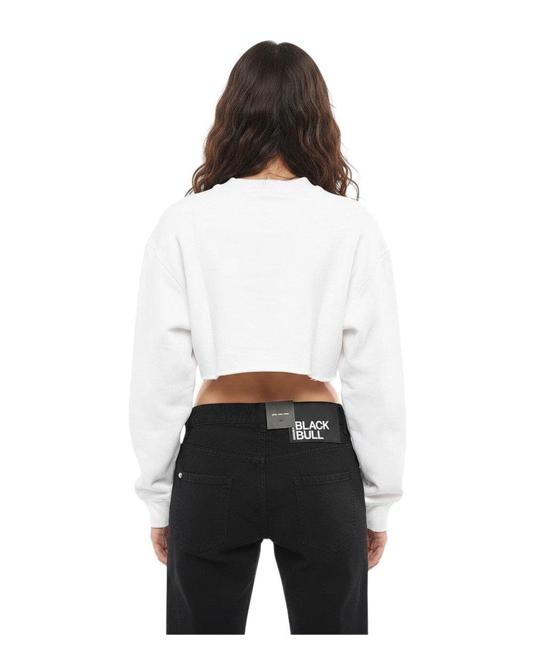 DSquared² White Graphic Crew Neck Sweatshirt