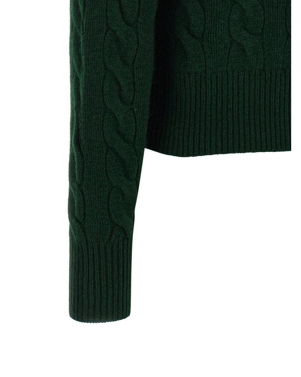 Polo Ralph Lauren Green Braided Cardigan