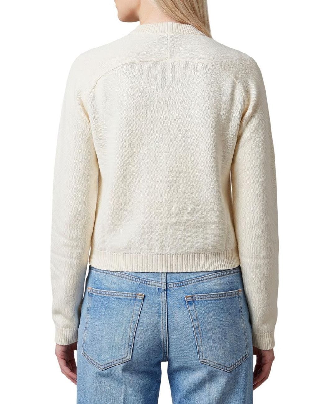 Gucci Blue Textured Crew Neck Cardigan