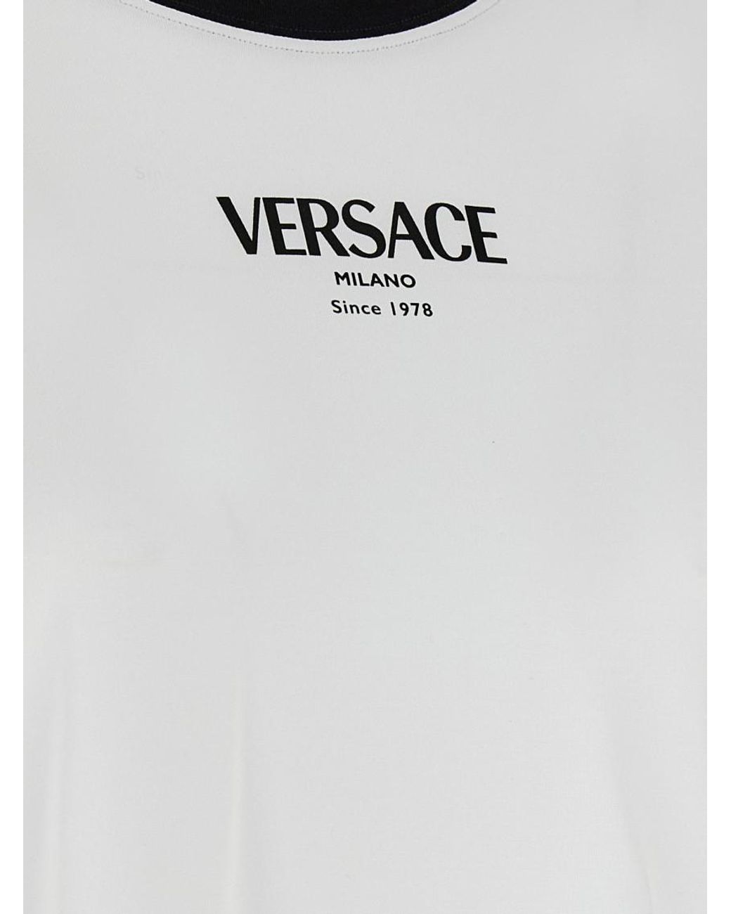 Versace White T-Shirt With Logo