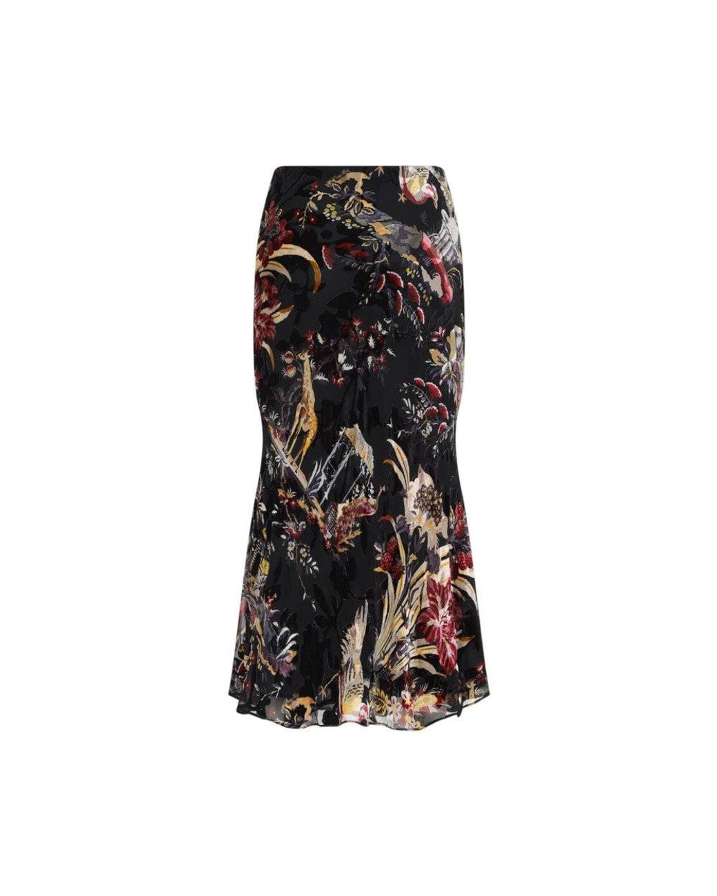 Etro Black Floral Maxi Skirt