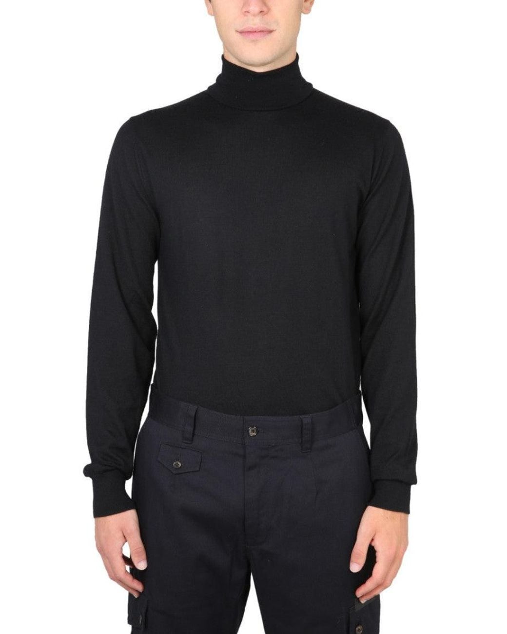 Dolce & Gabbana Black Turtle Neck Sweater for men