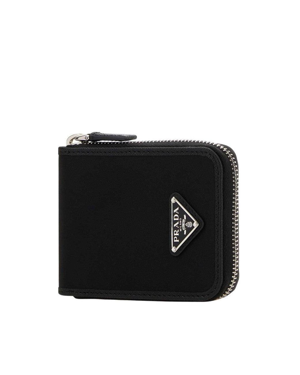 Prada Black Lampo Solid Wallet for men