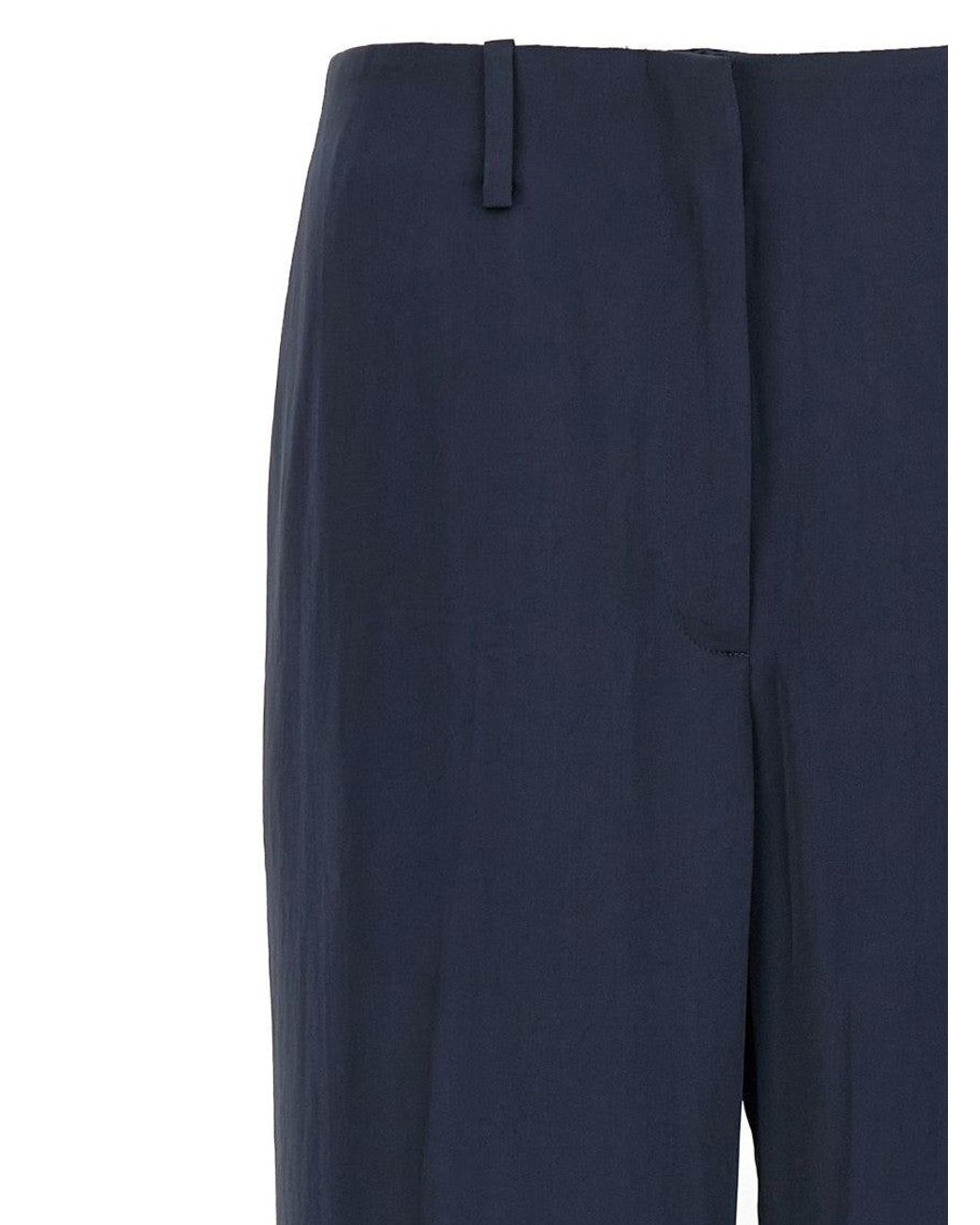 Theory Blue Silk Effect Trousers