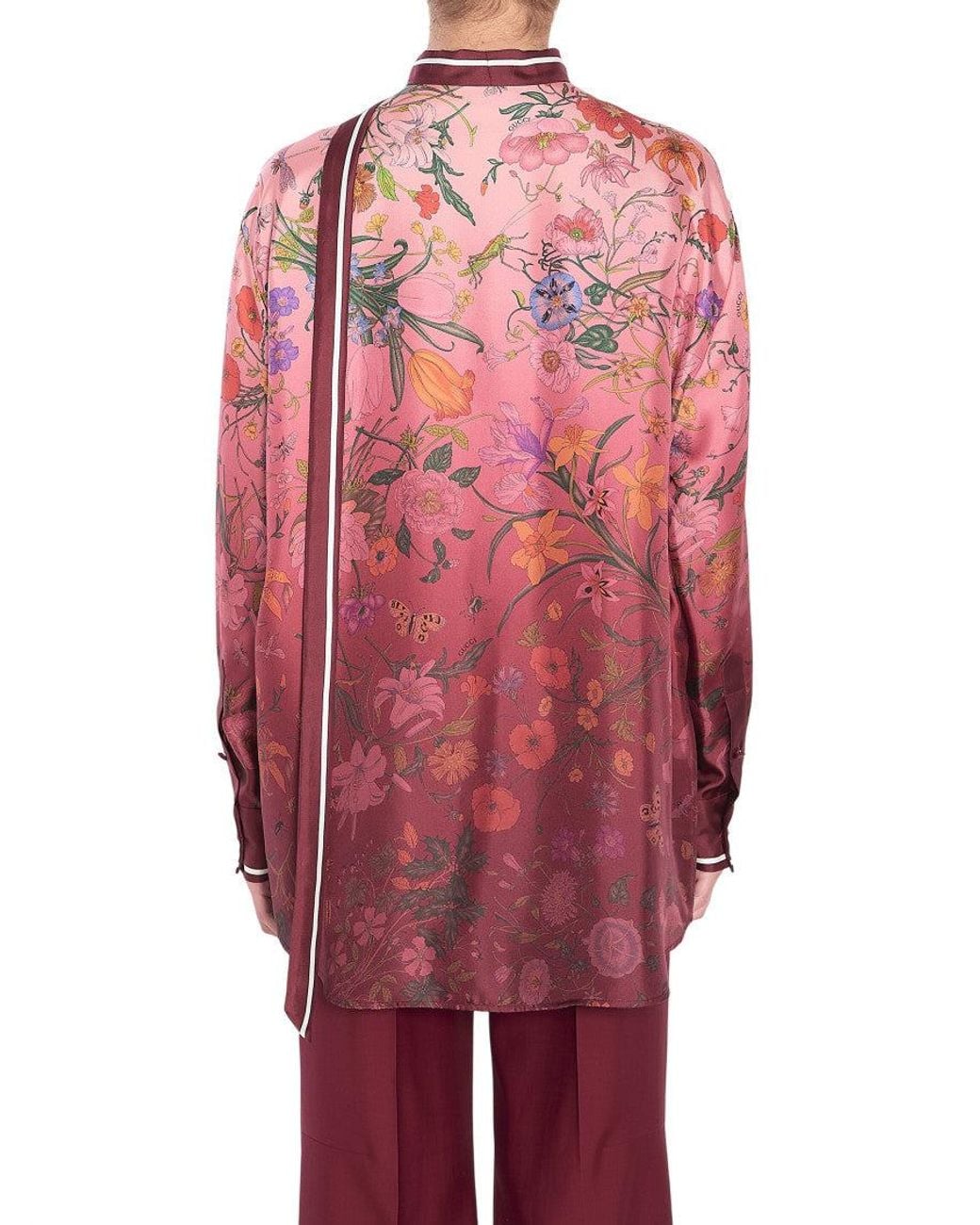 Gucci Red Loose Floral Shirt