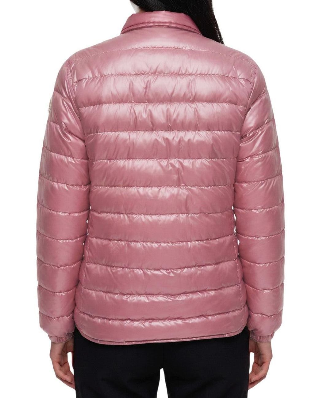 Moncler Red Quilted Shirt Collar Jacket