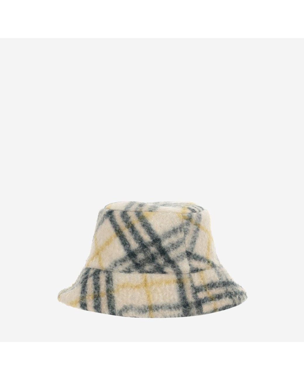 Burberry Brown Reversible Fleece Check Bucket Hat