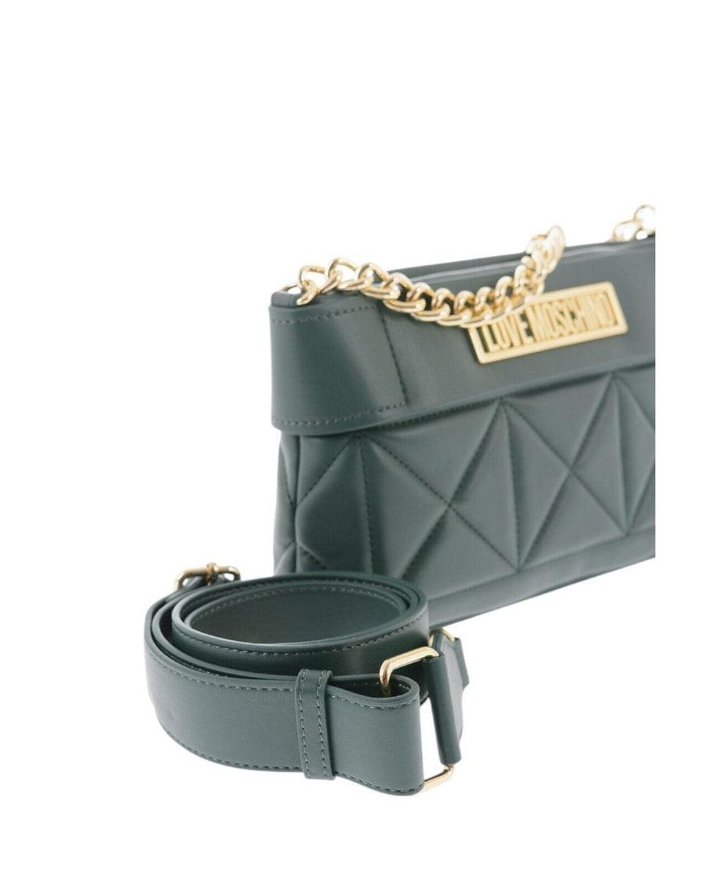 Love Moschino Green Logo Small Crossbody Bag