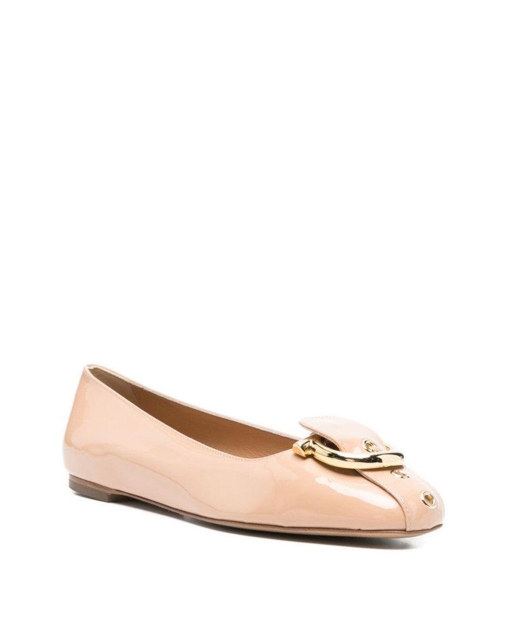 Ferragamo Natural Leather Ballet Flats