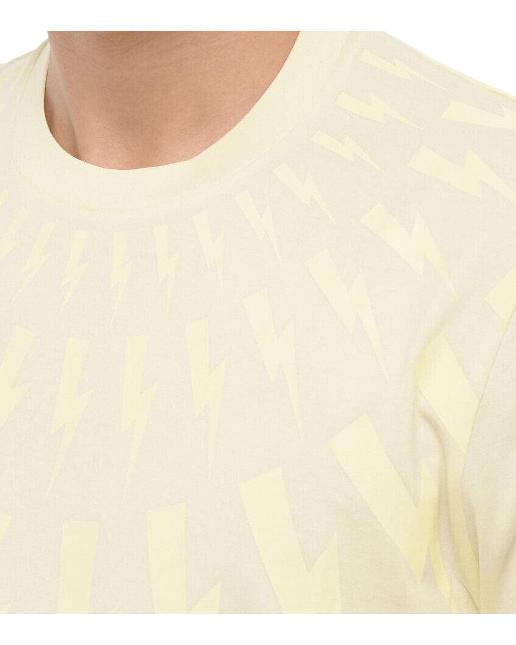 Neil Barrett Natural Crew Neck T-Shirt for men