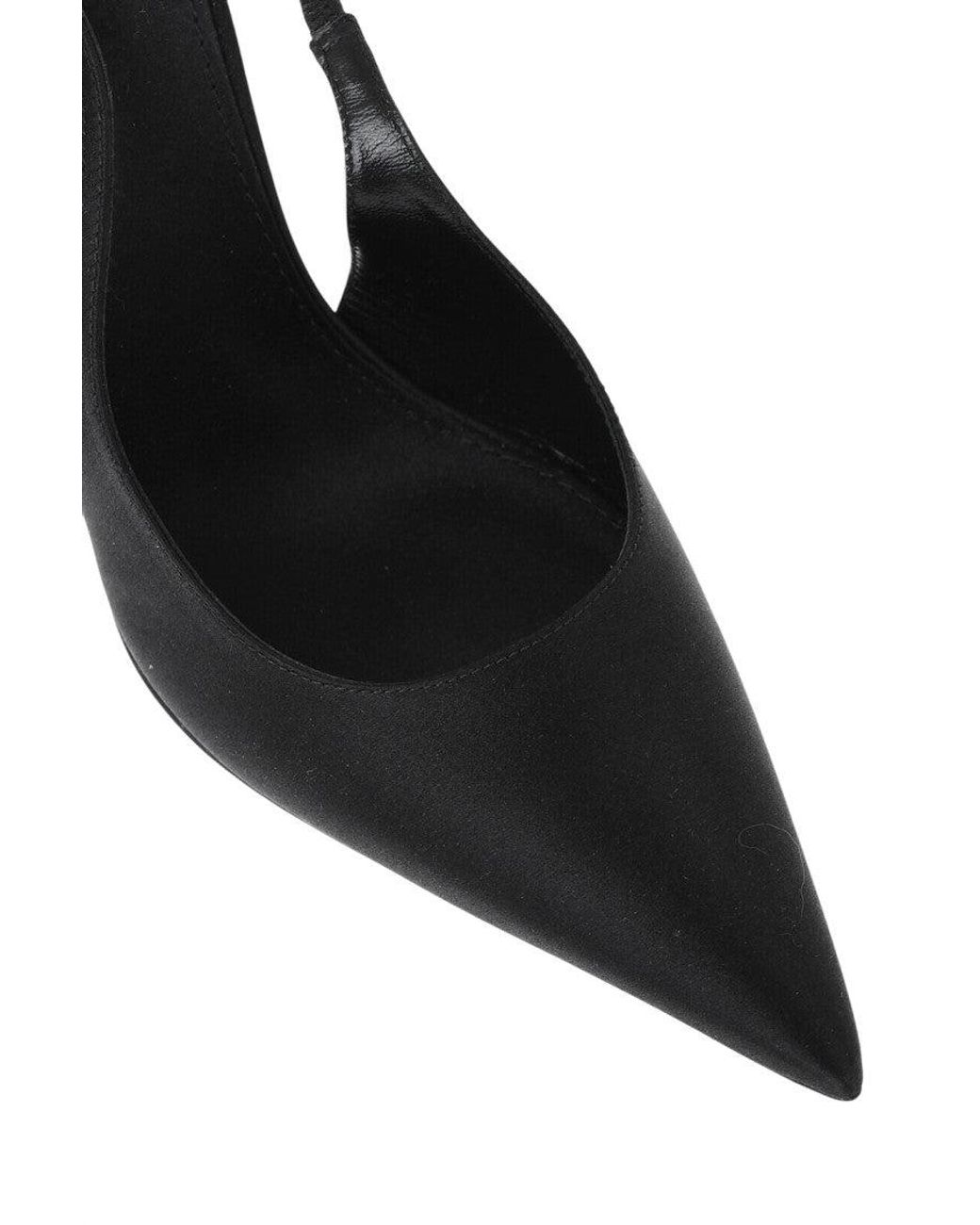 Paris Texas Black Slingback Rhinestone Pumps