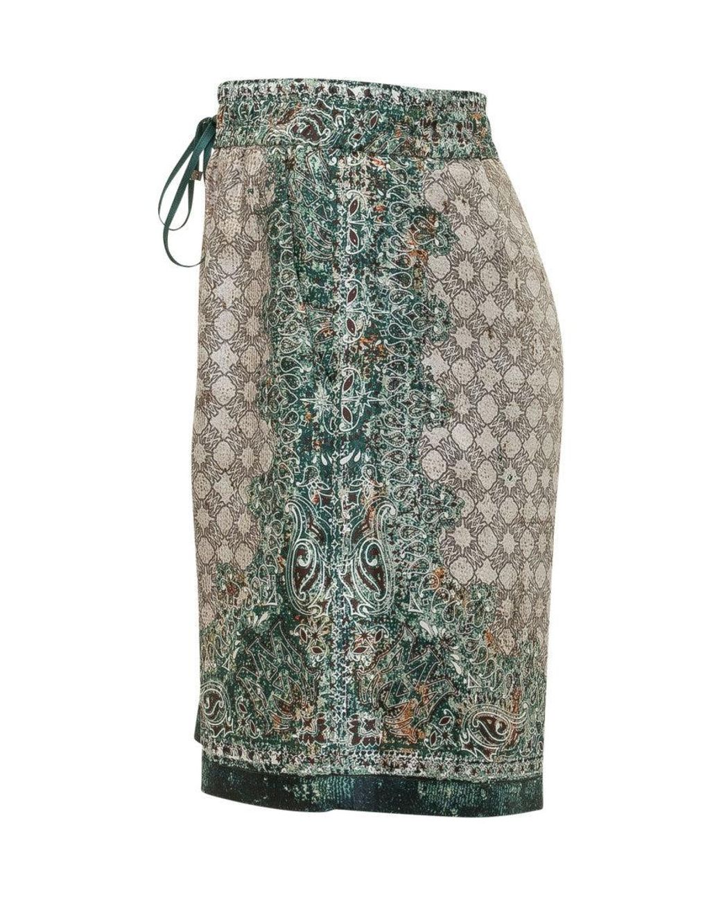 Amiri Gray Paisley Print Shorts for men