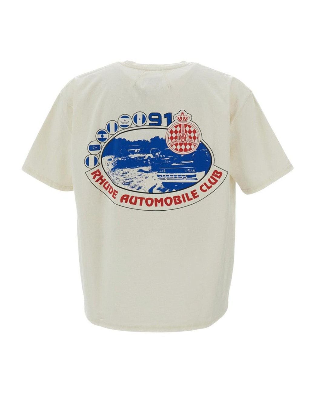 Rhude White Graphic Logo T-Shirt for men