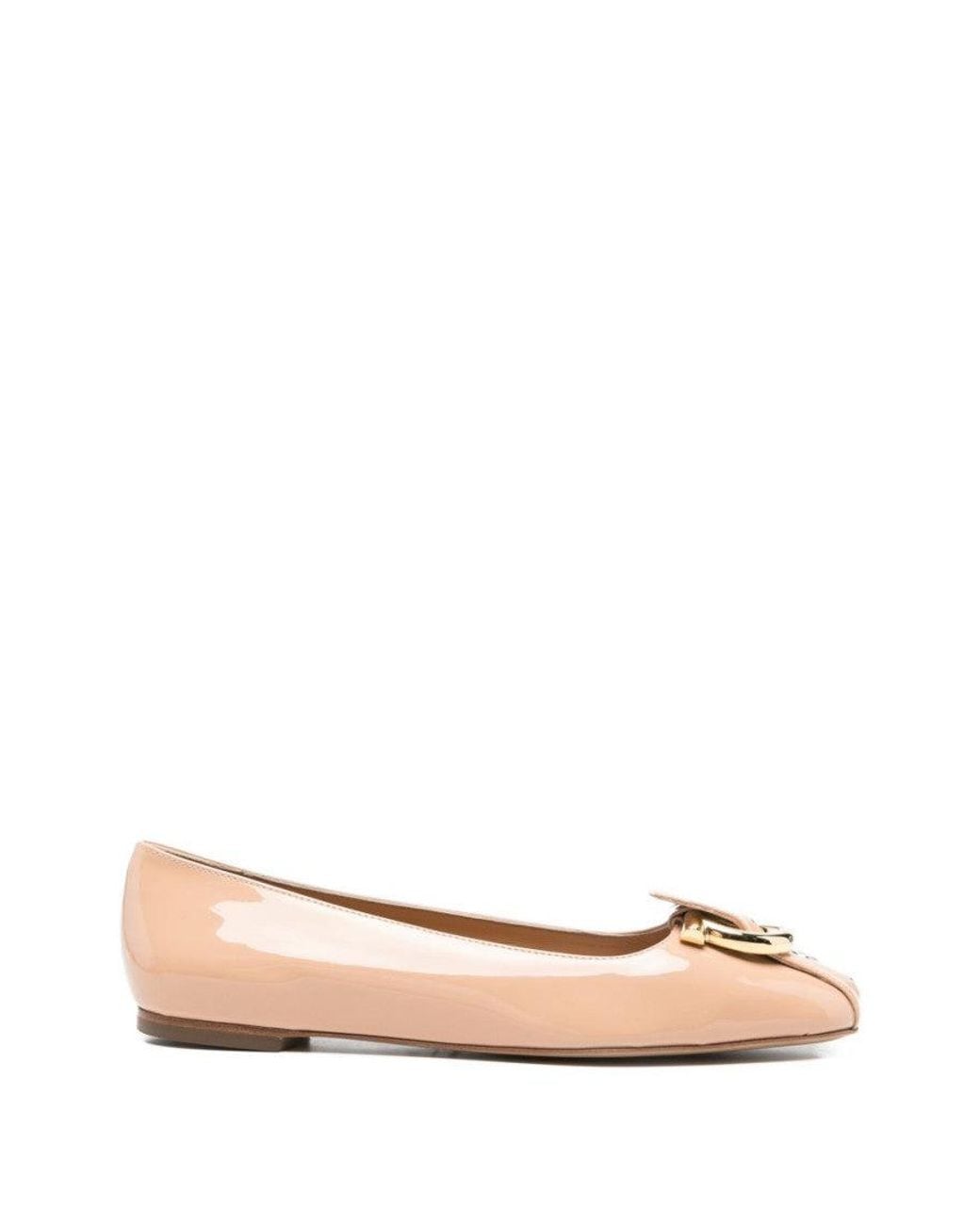 Ferragamo Natural Leather Ballet Flats