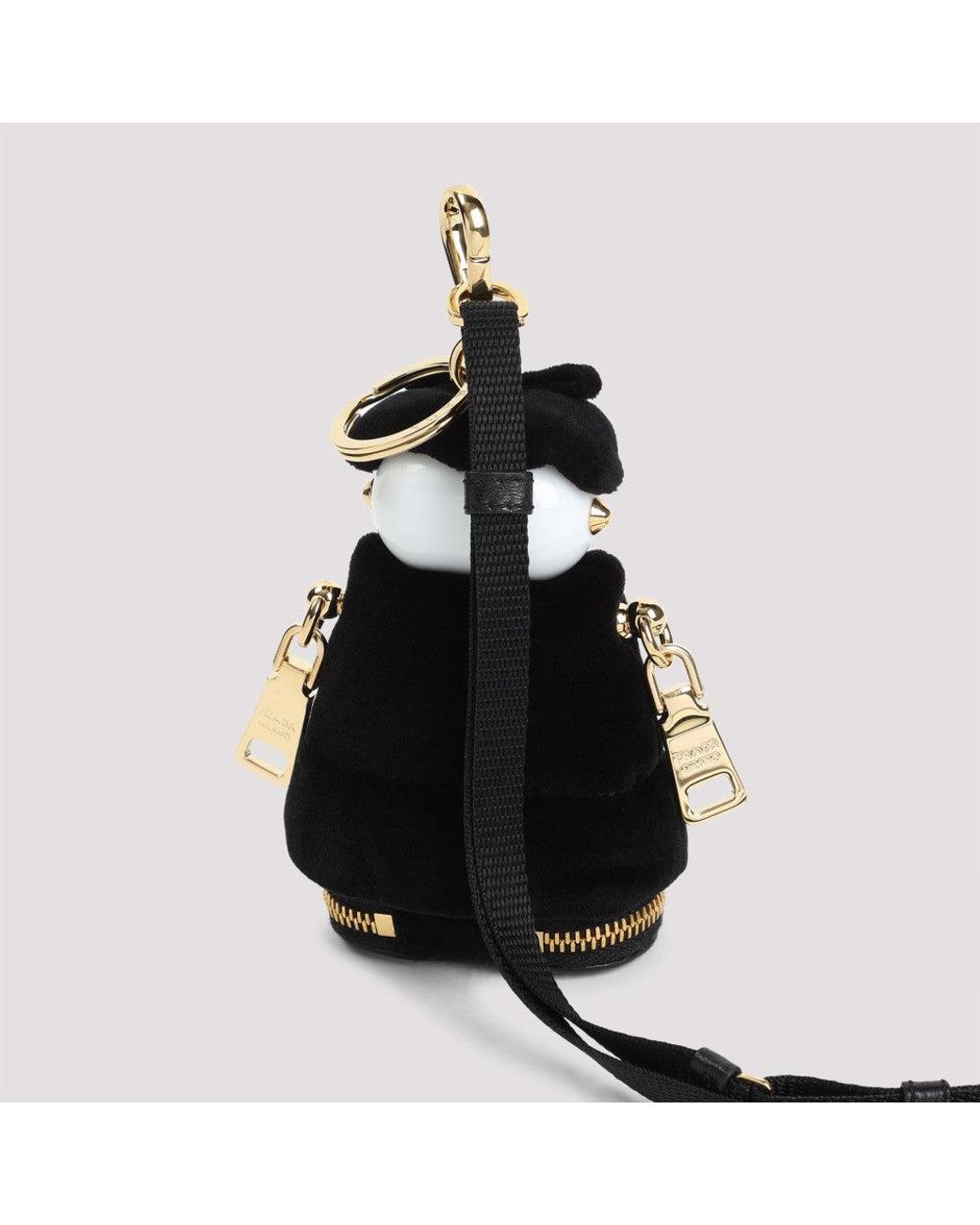 Prada Black Soft Robot Charm Key Holder