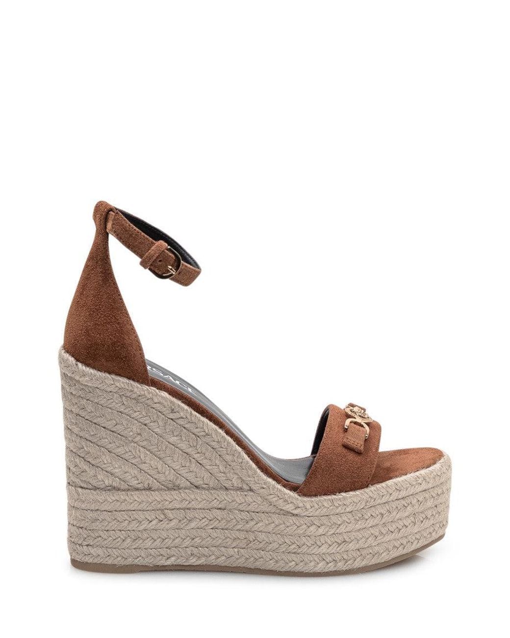 Versace Natural Ankle-Strap Wedges