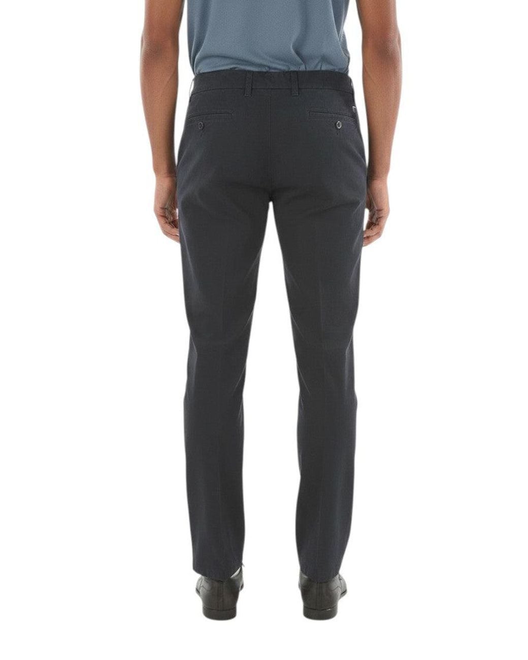 Corneliani Blue Solid Chino Trousers for men
