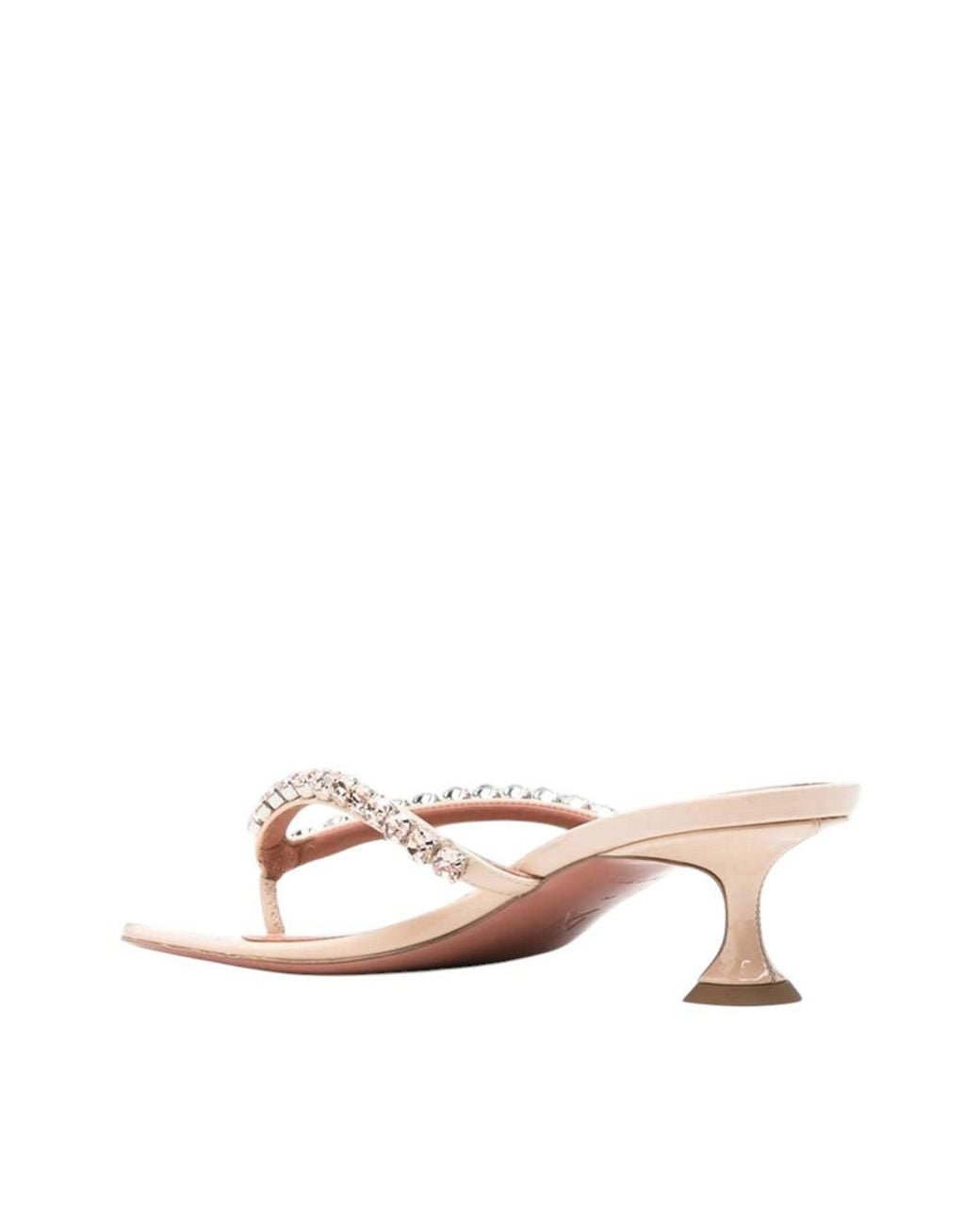 AMINA MUADDI Natural Embellished Gigi Heels