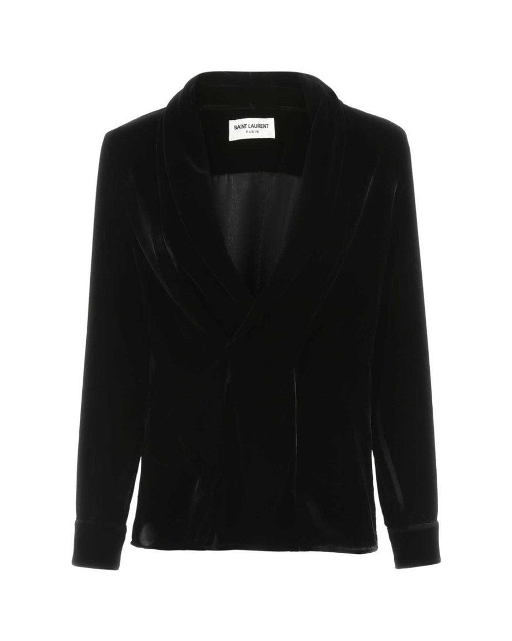 Saint Laurent Black Velvet Blouse