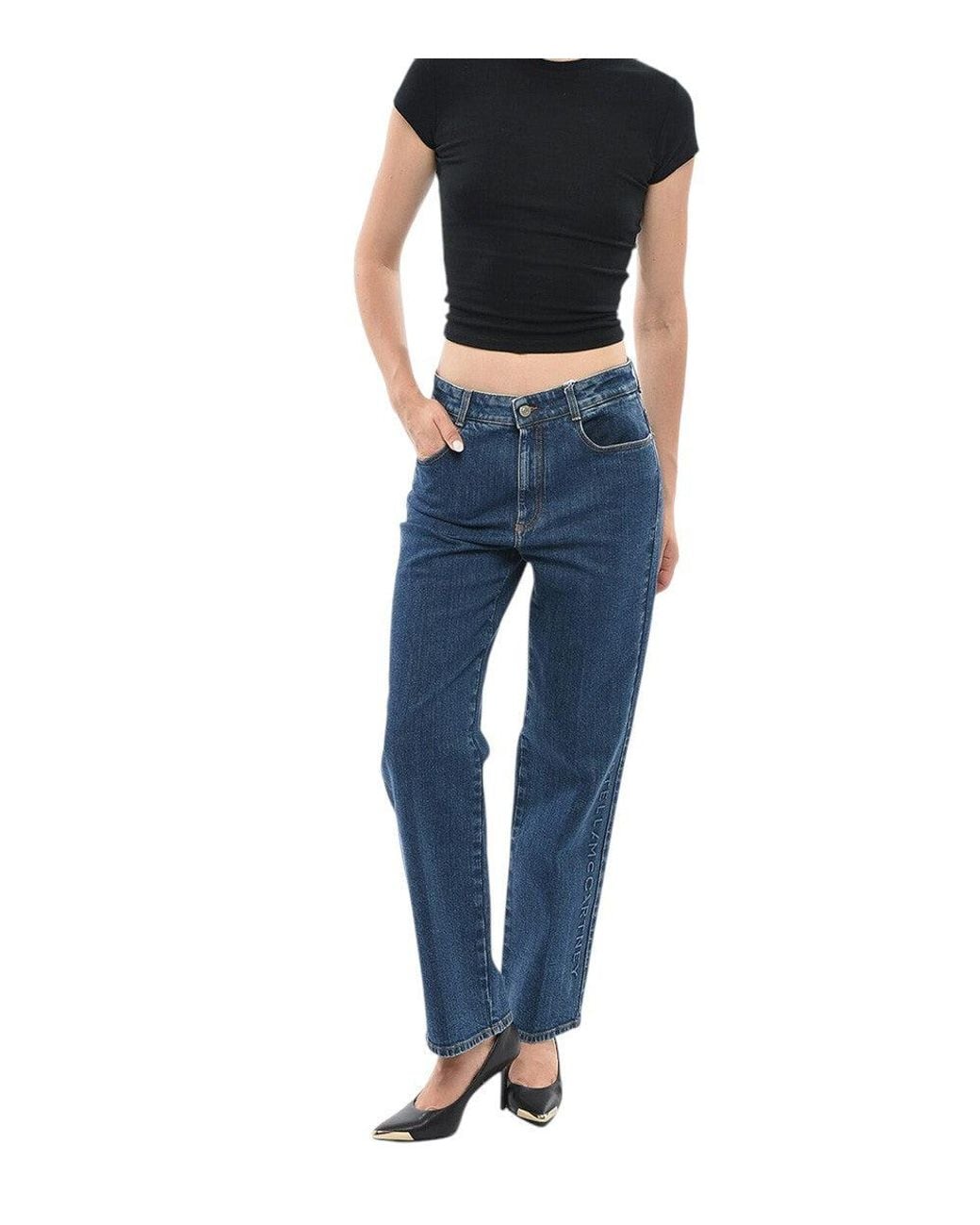 Stella McCartney Blue Straight High Rise Jeans