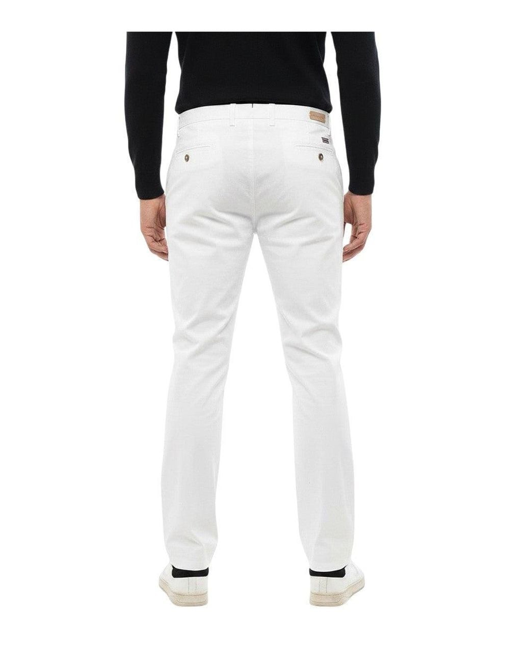 Corneliani White Regular Chino Pants for men