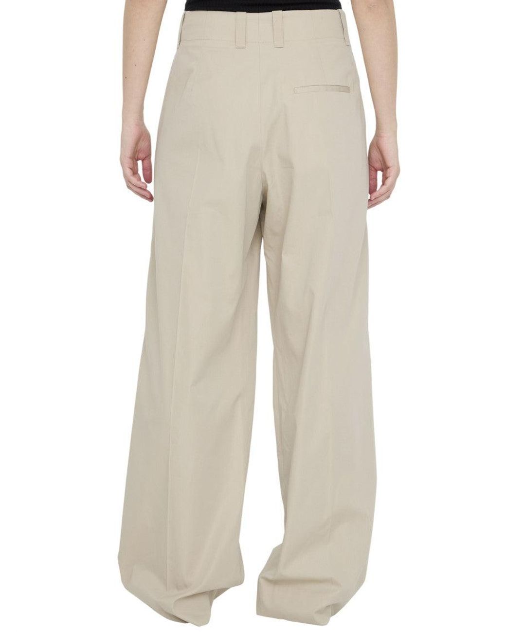 Bottega Veneta Natural Regular Pleated Pants