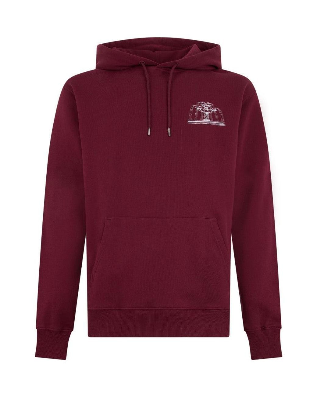 Drole de Monsieur Red Printed Regular Hoodie for men