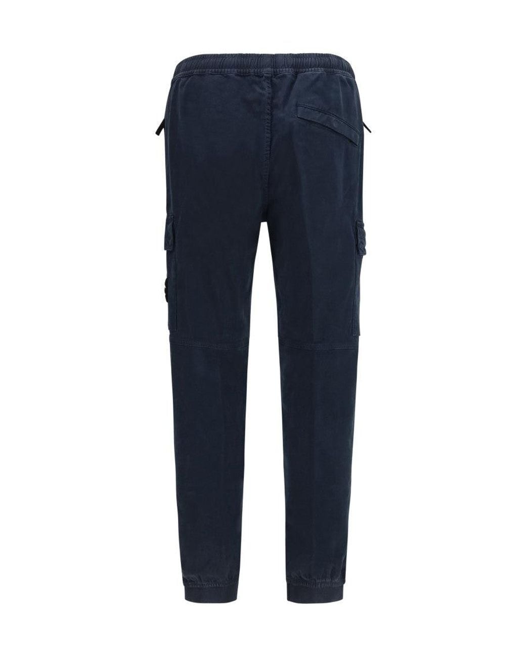Stone Island Blue Tapered Cargo Pants for men