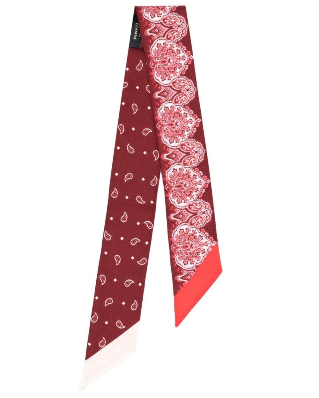 Pinko Red Foulard Paisley Bandana Scarf
