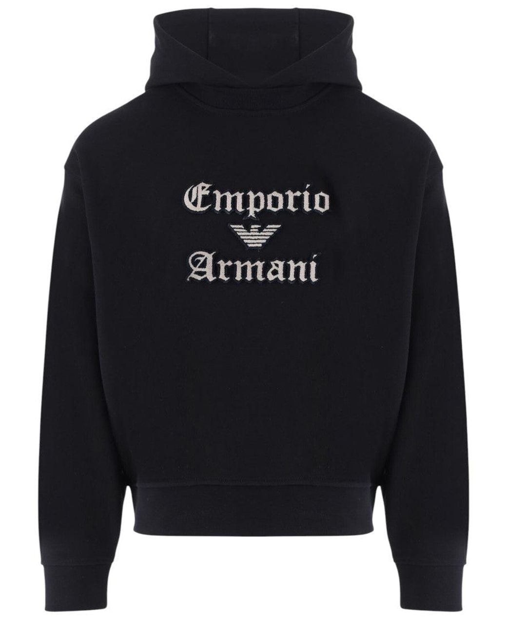 Emporio Armani Blue Logo Regular Hoodie for men