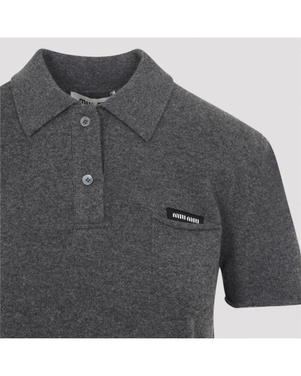 Miu Miu Gray Logo Polo