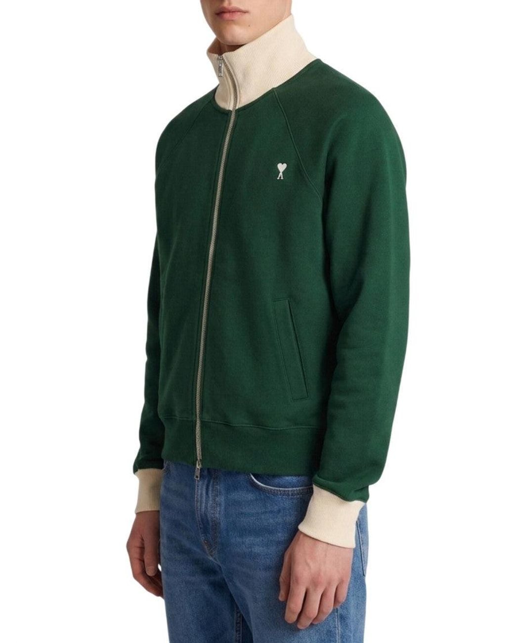 AMI Green Bottle Zip Up Sweatshirt for men