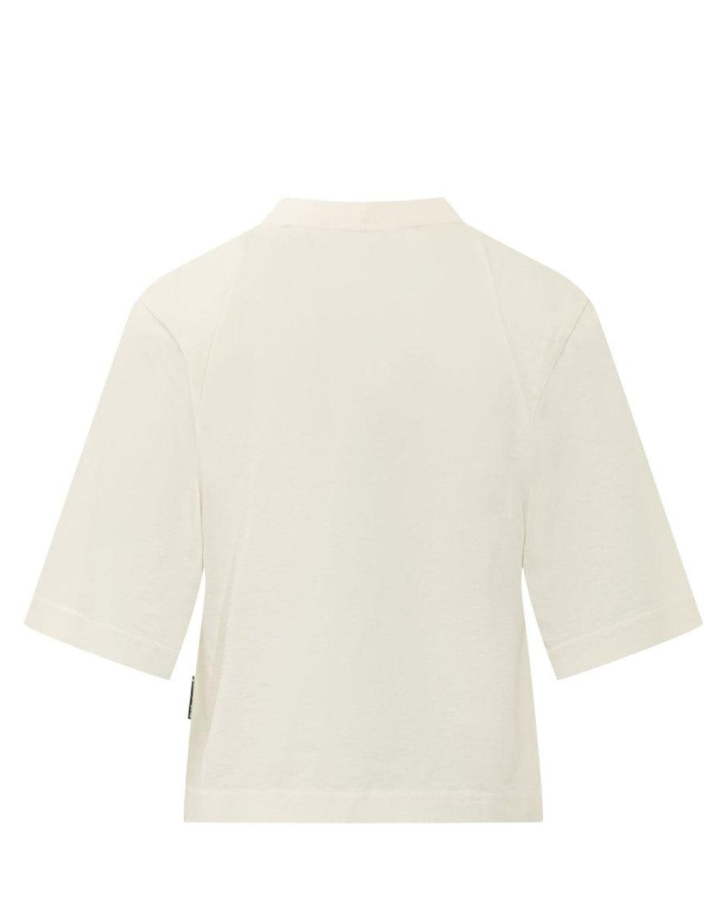 Palm Angels White Palm Curved Logo Boxy Tee