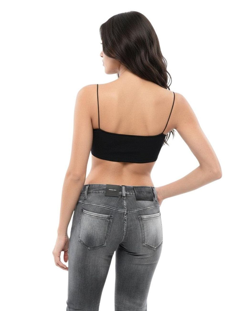 DSquared² Black Solid Scoop Neck Top