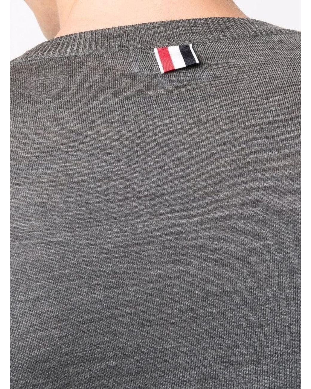 Thom Browne Gray 4-Bar Wool Crewneck Jumper for men