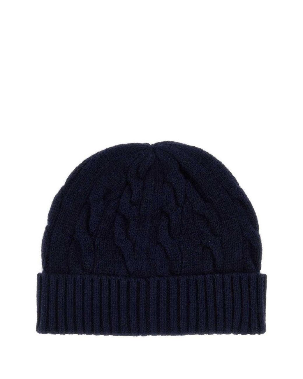 Polo Ralph Lauren Blue Logo Beanie Cap for men