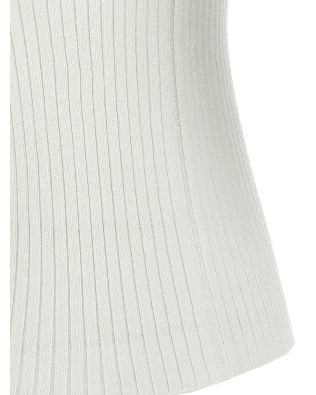 Courreges White Reedition Rib-Knit Sweater