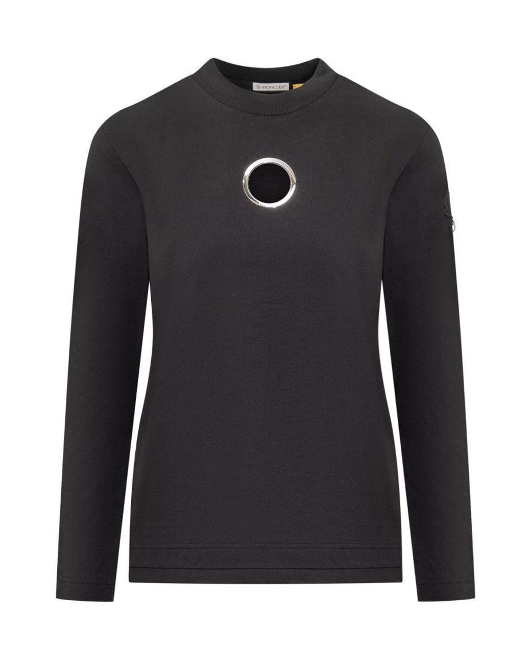 Moncler Black Solid Crew Neck T-Shirt
