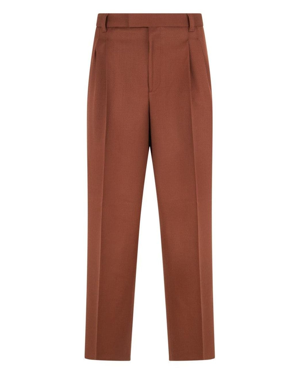 Boss Brown Tailored Pleated Trousers for men