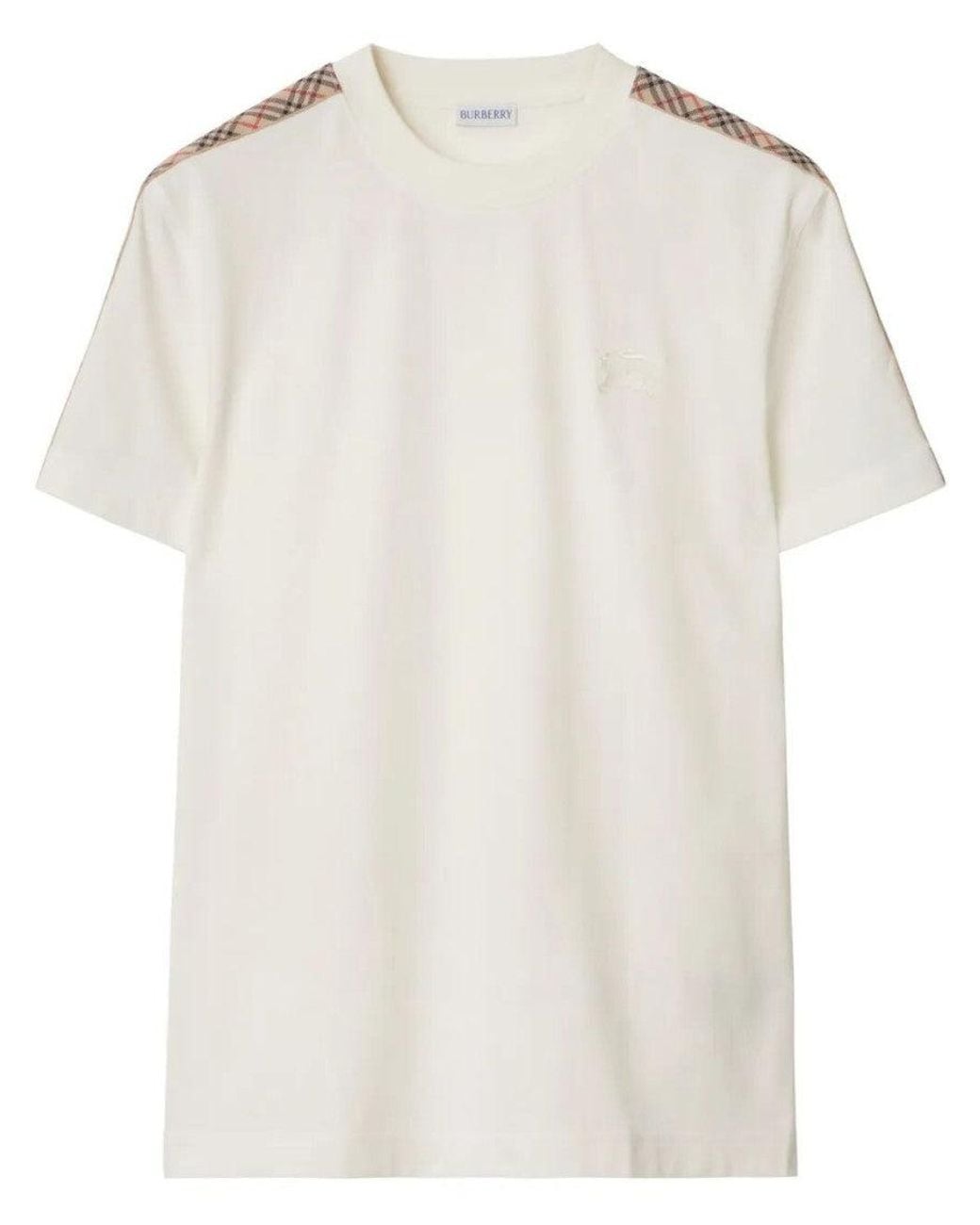Burberry White Chalk Crewneck T-Shirt