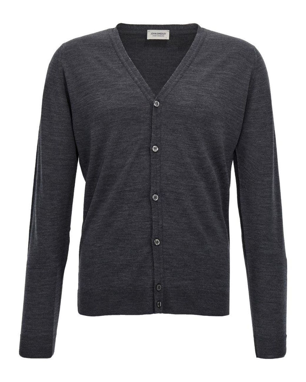 John Smedley Black Petworth Cardigan for men