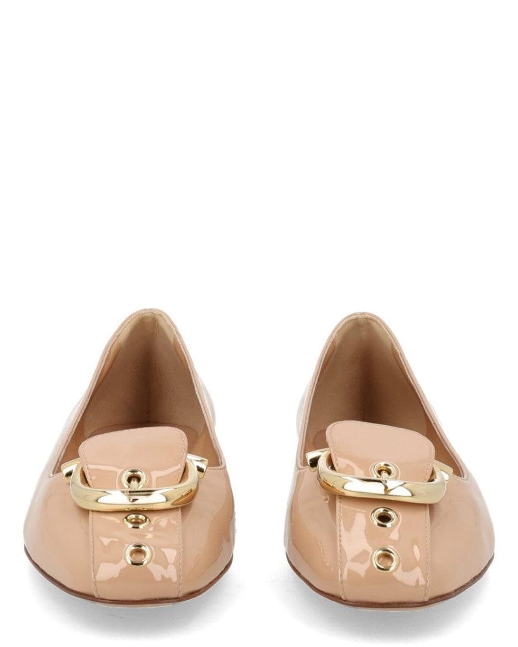 Ferragamo Brown Leather Ballet Flats