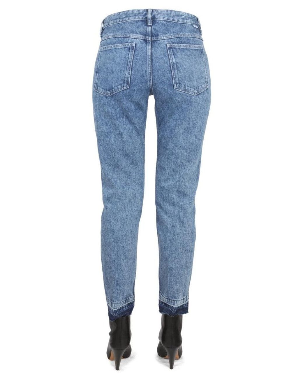 Isabel Marant Blue Denim Tapered High Rise Jeans