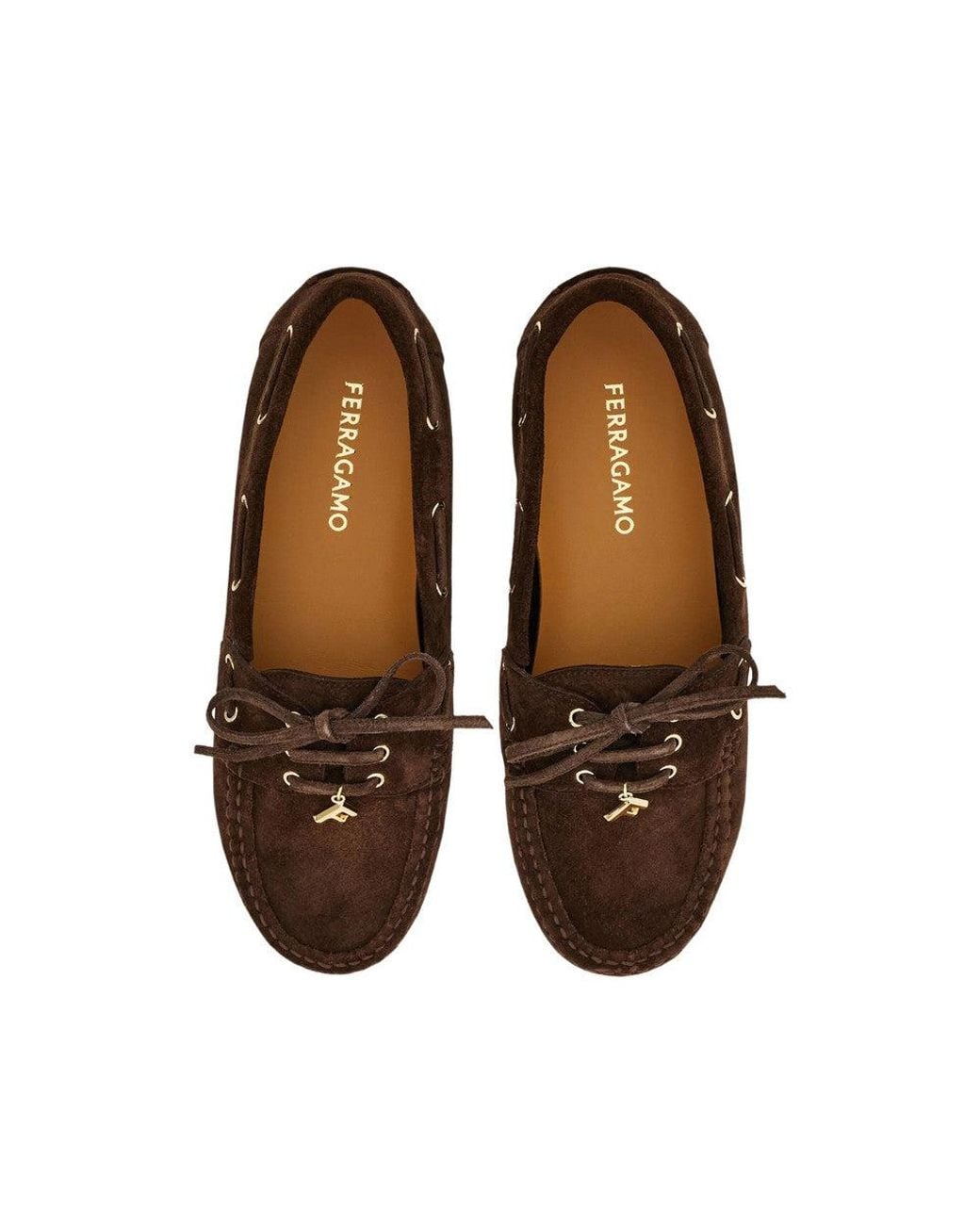 Ferragamo Brown Dark Lace Up Loafers