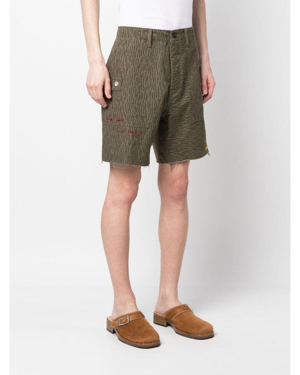 President's Green Camouflage Print Shorts for men