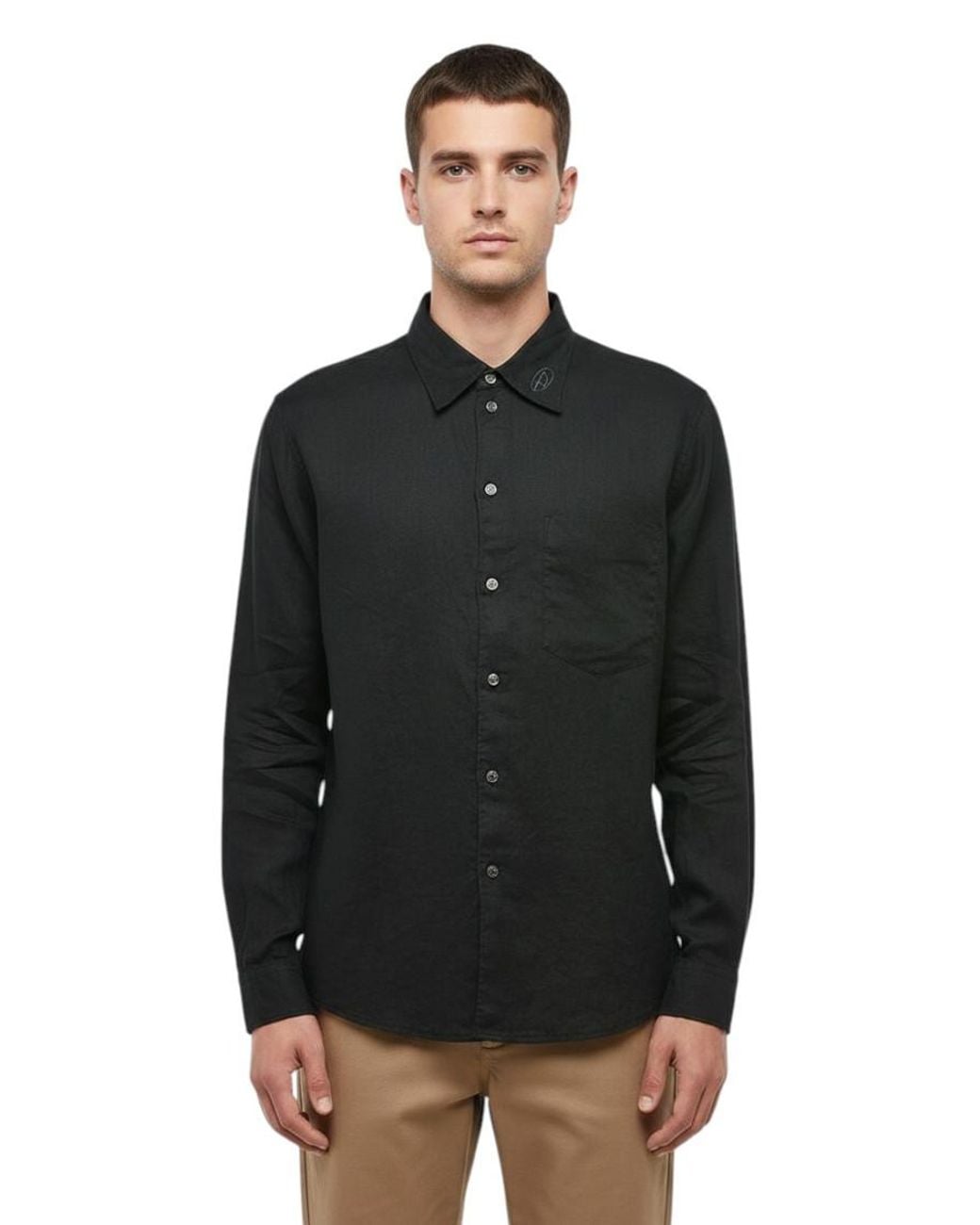 DIESEL Black Regular Solid Shirt for men