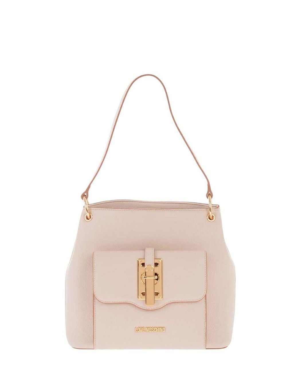 Love Moschino Pink Logo Medium Shoulder Bag
