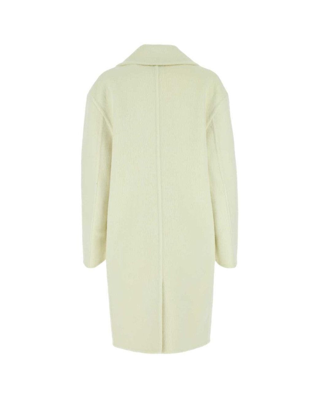 Bottega Veneta White Ivory Wool Blend Coat